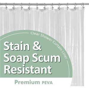 Clear Shower Curtain Liner Waterproof PEVA Bathroom Curtain Rustproof Grommets